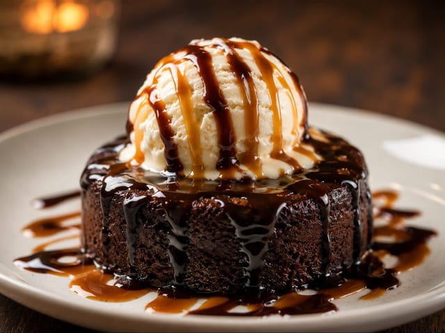 Hot Fudge W/ Vanilla Ice Cream.